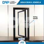 Jendela Aluminium Boven 50 x 50
