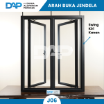 Jendela Aluminium Casement 2 Daun 100 x 100  - Image 2