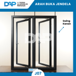 Jendela Aluminium Casement 2 Daun 120 x 100