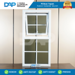 Jendela Aluminium Casement + Kaca Mati Ornamen 60 x 120