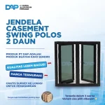 Jendela Aluminium Casement 2 Daun 100 x 100 