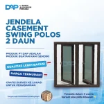 Jendela Aluminium Casement 2 Daun 120 x 100