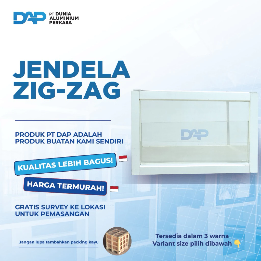 Jendela Aluminium Kamar Mandi Zig Zag 40 x 70 Jendela Aluminium Kamar Mandi Zig Zag 40 x 70 - Image 1