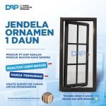 Jendela Aluminium Ornamen 1 Daun 80 x 120