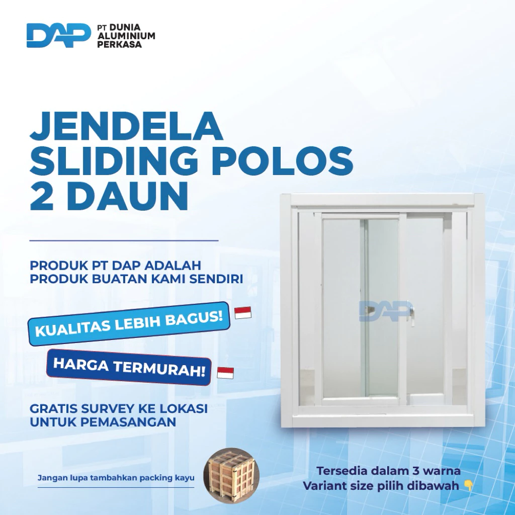 Jendela Aluminium Sliding 2 Daun 150 x 150 Jendela Aluminium Sliding 2 Daun 150 x 150 - Image 1