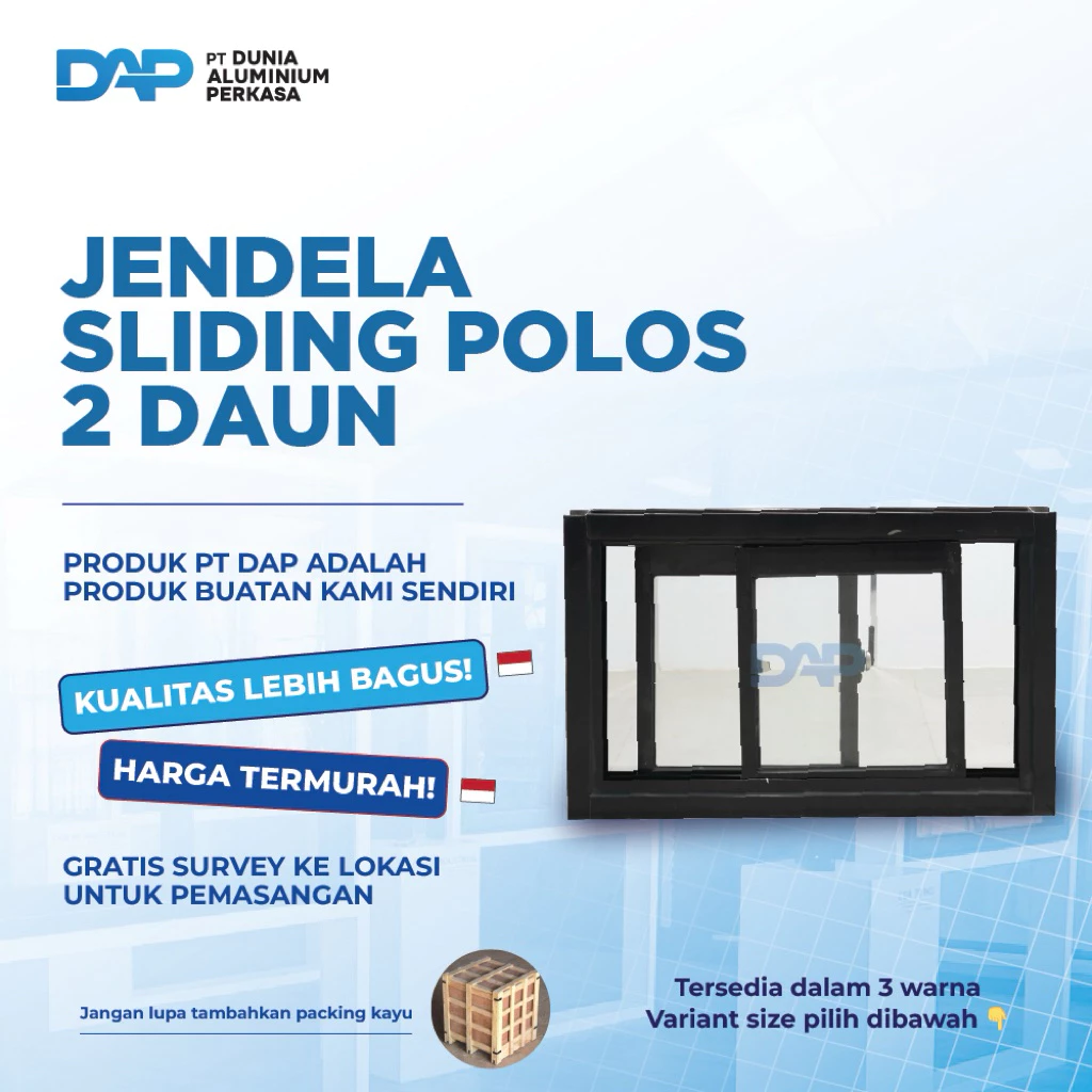 Jendela Aluminium Sliding 2 Daun 40 x 60 Jendela Aluminium Sliding 2 Daun 40 x 60 - Image 1