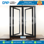 Jendela Aluminium Casement 2 Daun 100 x 100 