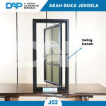 Jendela Aluminium Ornamen 1 Daun 80 x 120