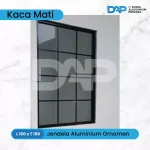 Jendela Aluminium Kaca Mati Ornamen 100 x 150